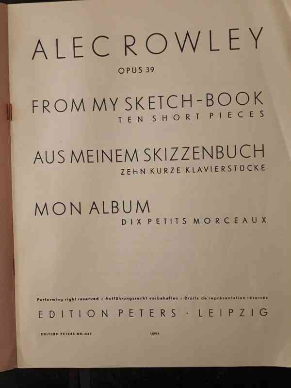  Aus meinem Skizzenbuch (Alec Rowley) - lehké noty na klavír - foto 2