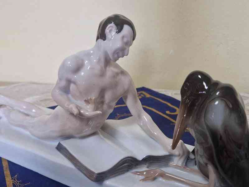 Porcelánová socha Filosofická Disputace s Marabu Rosenthal - foto 3