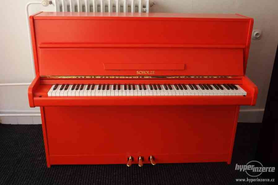Červené pianino Scholze se zárukou a dopravou - foto 1