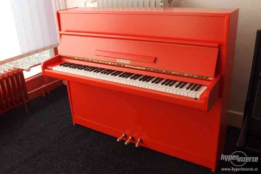 Červené pianino Scholze se zárukou a dopravou - foto 2