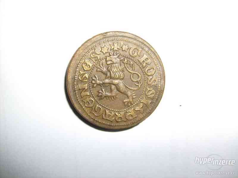 Stará replika peníz KAROLUS, bok punc ES, průměr 3,5 cm, tlo - foto 2