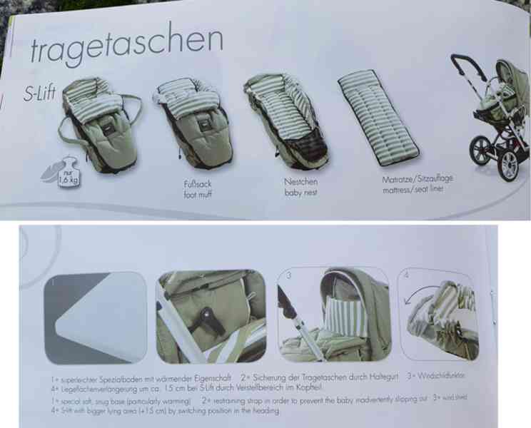 kočárek Gesslein F6 - s příslušenstvím-fusak, taška, sedačka - foto 18