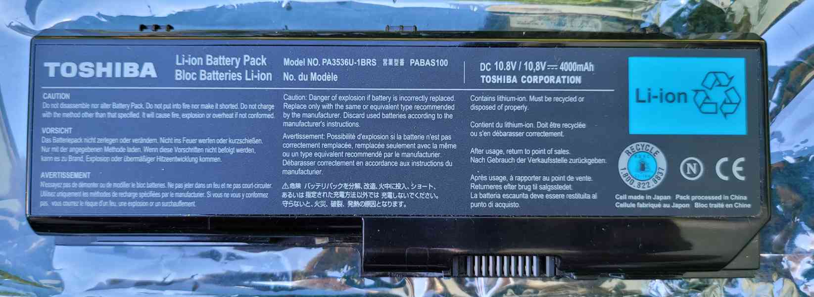 1ks baterie + nabíječka pro notebook TOSHIBA 17" - foto 4