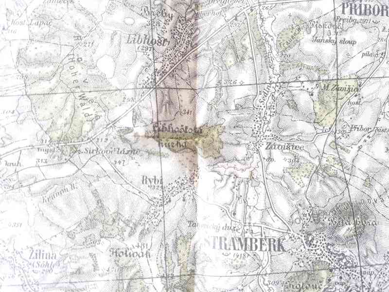 Mapa Nový Jičín (Neu Titschein) - Protektorát, měř. 1:75 000 - foto 3