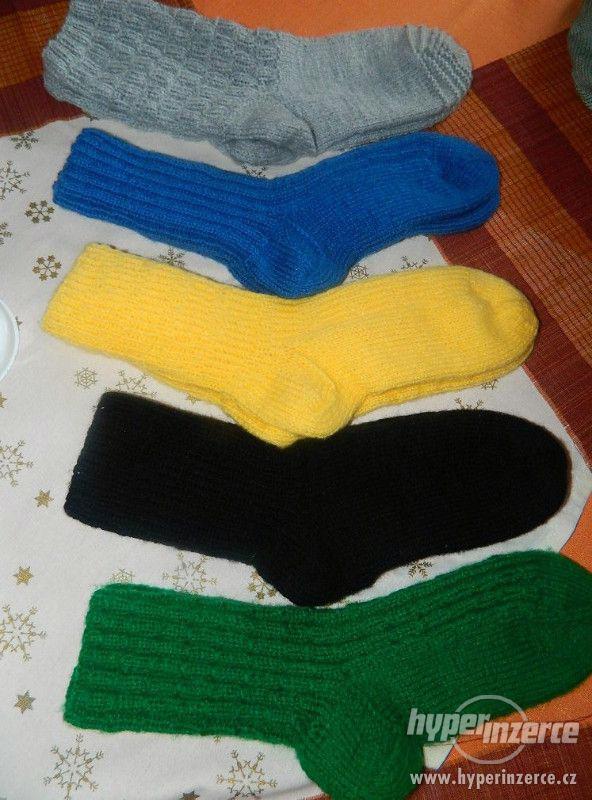 Teplé pletené ponožky - ručně doma pletené - foto 1