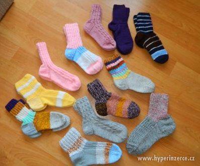 Teplé pletené ponožky - ručně doma pletené - foto 3