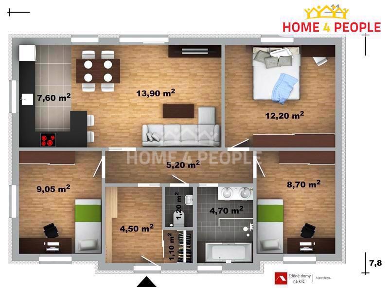 Dům na klíč typu bungalov Bára 4+kk, 84 m2 - foto 10