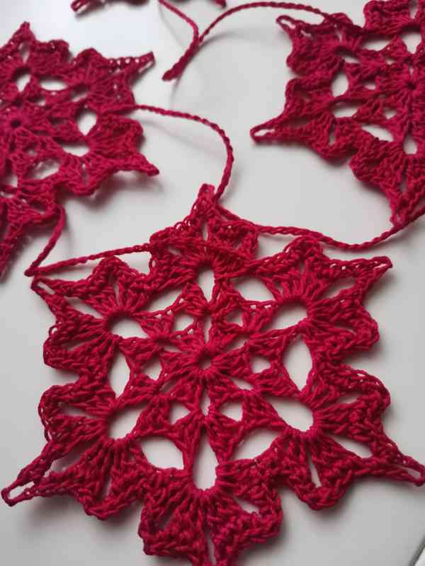 Háčkované vločky  6ks  - foto 8