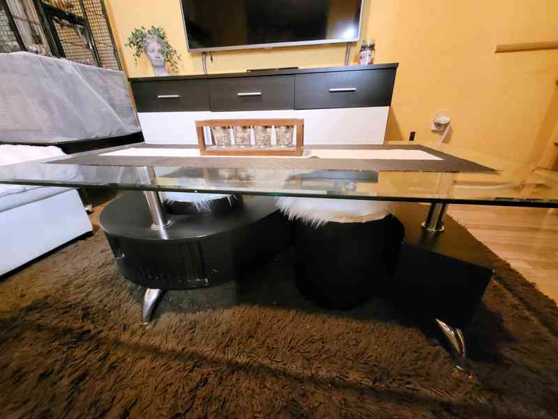 Konferenční stolek se skleněnou deskou - foto 4