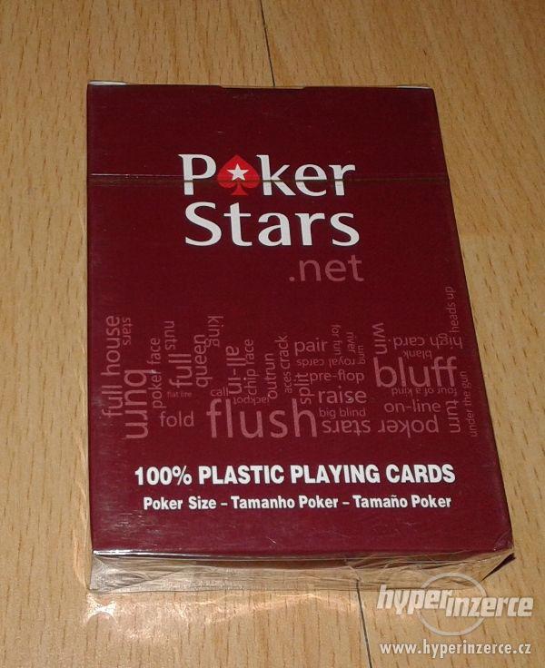 celoplastové hrací karty poker stars 100% plast doprava zdar - foto 2