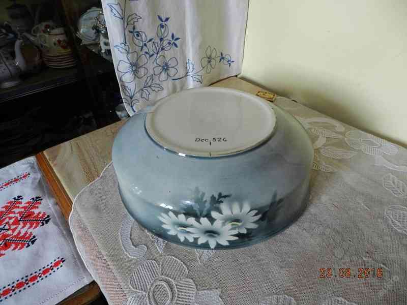 Krásne staré porcelánové umyvadlo Květiny Dec. - foto 6