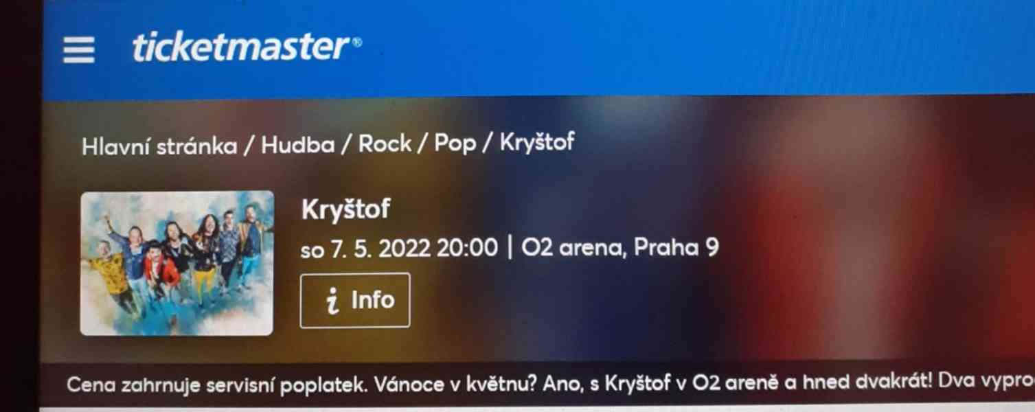 KRYŠTOF 7.5 PRAHA 2 VSTUPENKY NA STÁNÍ - foto 1