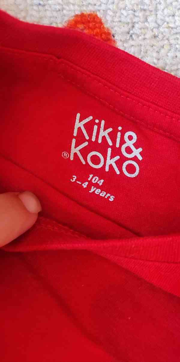 Dětské červené tričko s puntíky, vel. 104 - foto 4
