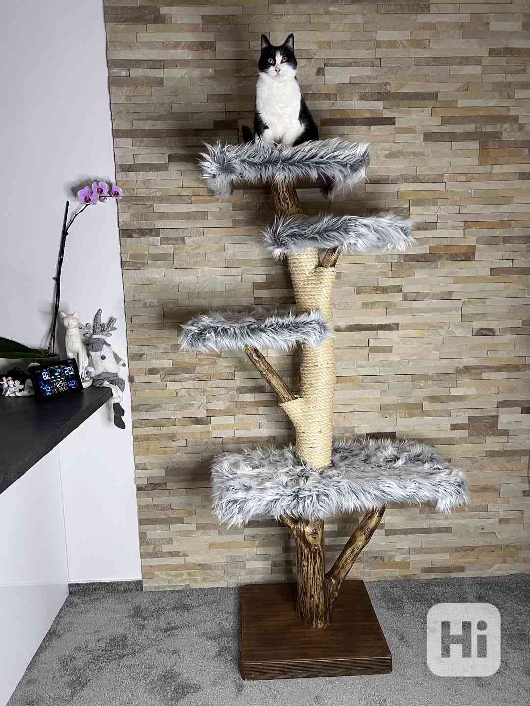 Kočičí strom ze dřeva  - foto 1