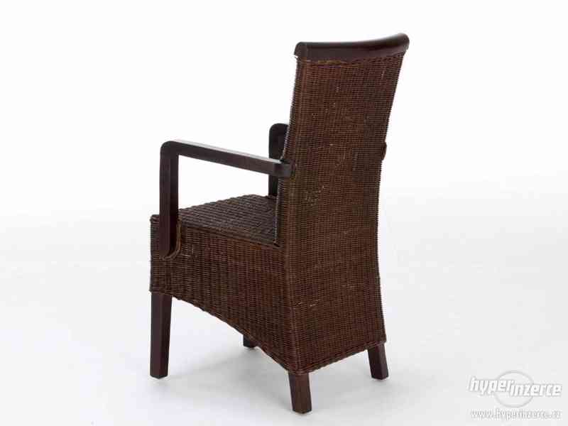Židle z ratanu, dřevěná židle hnědá - foto 2