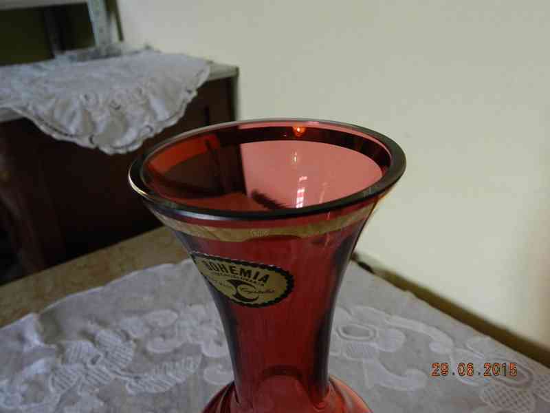 Krásná skleněná váza Bohemia Crystalex Hand Made - foto 5