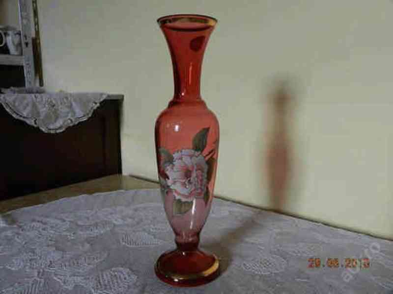 Krásná skleněná váza Bohemia Crystalex Hand Made