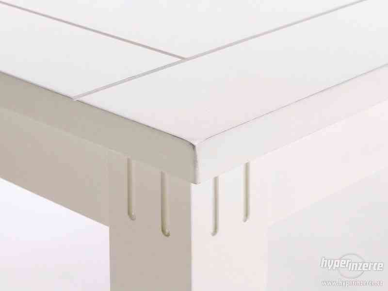 Bílý jídelní stůl, bílý stůl se zásuvkou - foto 2