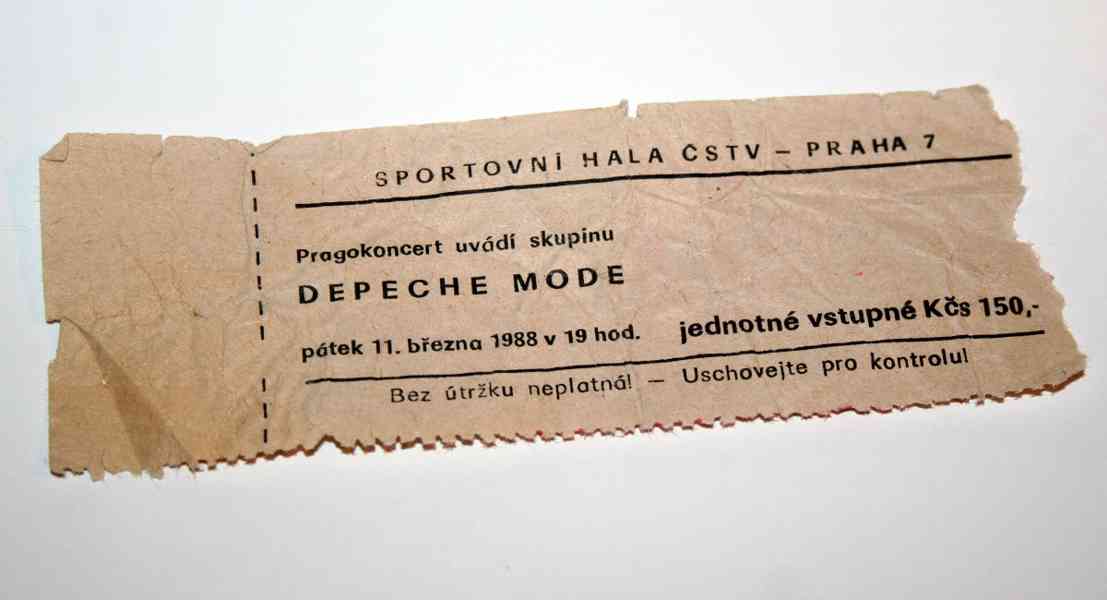 DEPECHE MODE - vstupenka na koncert 11. března 1988 !!! - foto 1