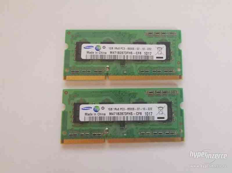 2x1GB SODIMM DDR3 PC3-8500 1066MHz Samsung sada NTB pamětí
