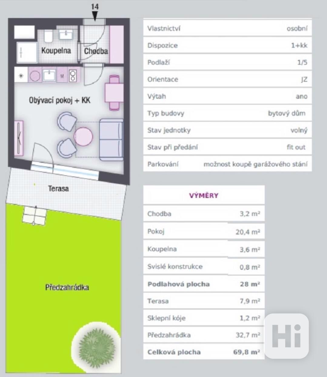 Prodej bytu 1+kk, 69,8 m2 (vč. terasy, zahrádky) Praha 2 - foto 1