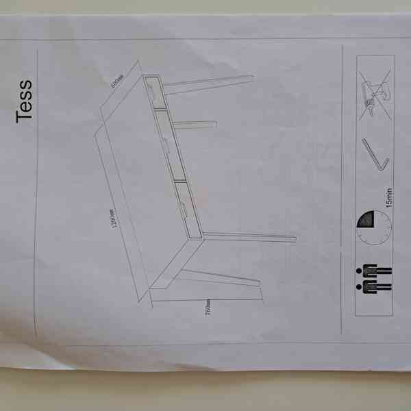 Designový psací pracovní stůl - 120x60 - skandinávský styl - foto 5
