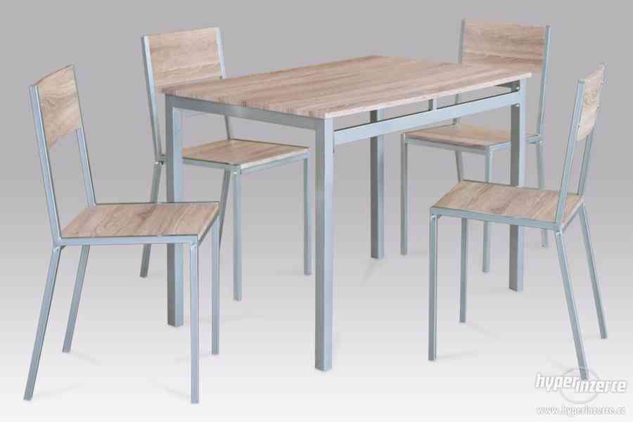 Jídelní set dub sonoma UBU-232 stůl + 4 x židle - foto 1