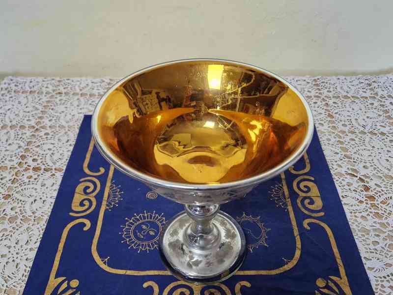 Krásný bohatě malovaný amalgámový Nástolec s ptáky - foto 2