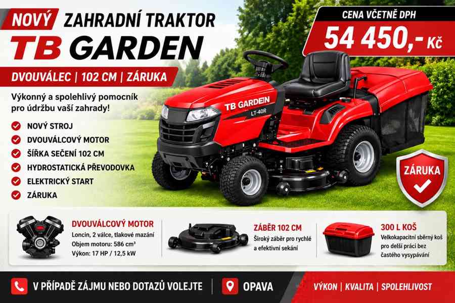 Zahradní traktor TB GARDEN LT-40R Opava - foto 14
