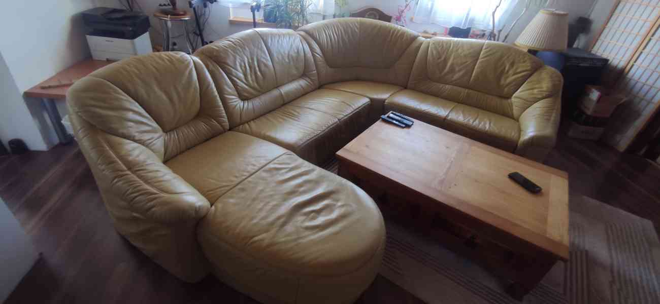 Kožená sedací souprava do U - foto 4