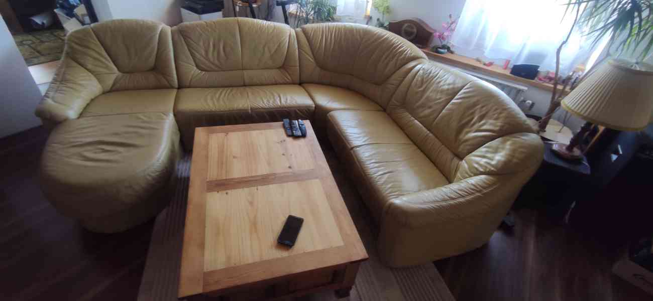 Kožená sedací souprava do U - foto 3