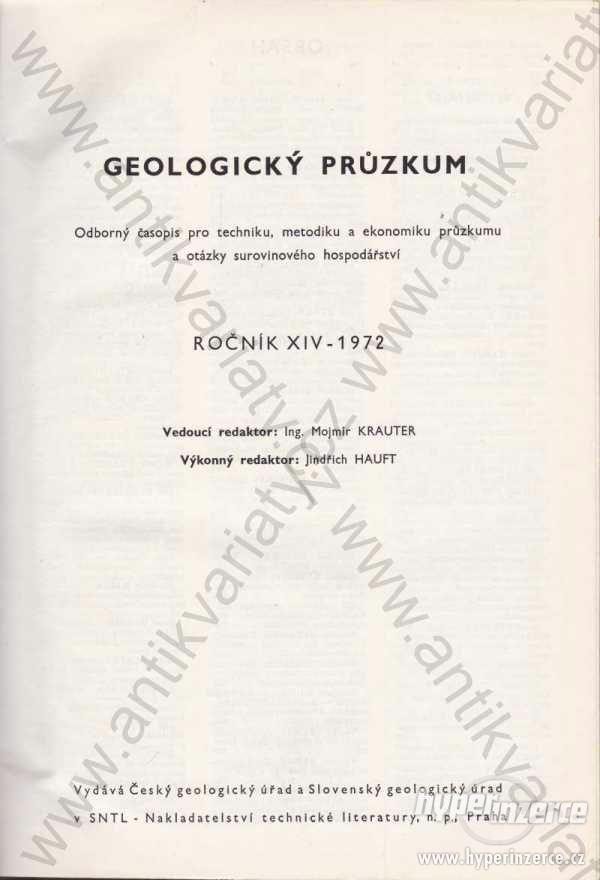 Geologický průzkum 1972 M. Krauter, J. Hauft - foto 1