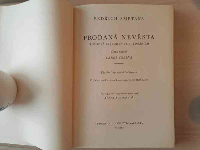  Prodaná nevěsta (Bedřich Smetana) klavírní úprava (vyd.1951 - foto 2