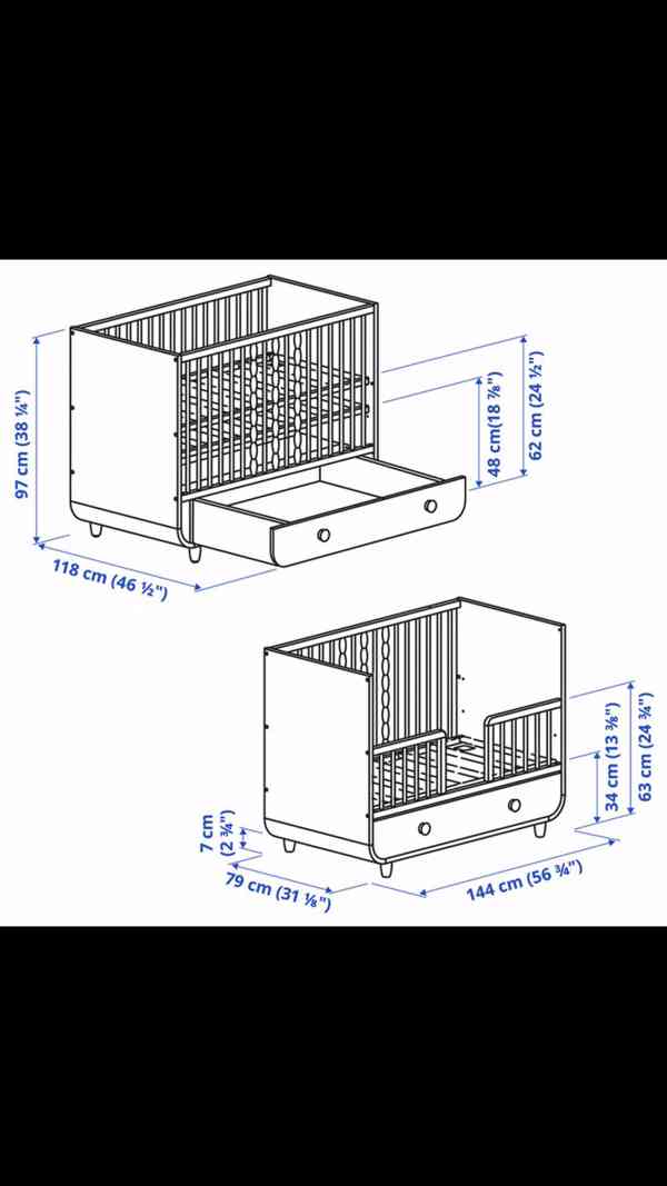 Dětská postýlka Myllra, IKEA  - foto 6
