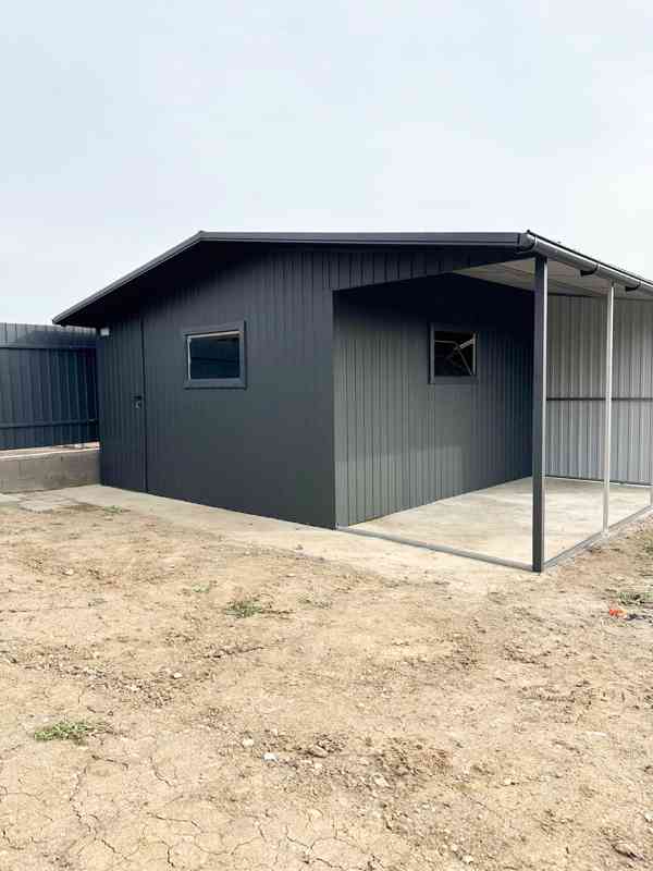 Plechova garáž Zahradní domek  4x6m + přístřešek 2x6m TS1005 - foto 4