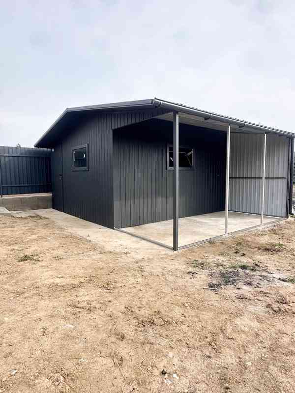 Plechova garáž Zahradní domek  4x6m + přístřešek 2x6m TS1005 - foto 6