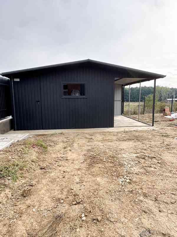 Plechova garáž Zahradní domek  4x6m + přístřešek 2x6m TS1005 - foto 5