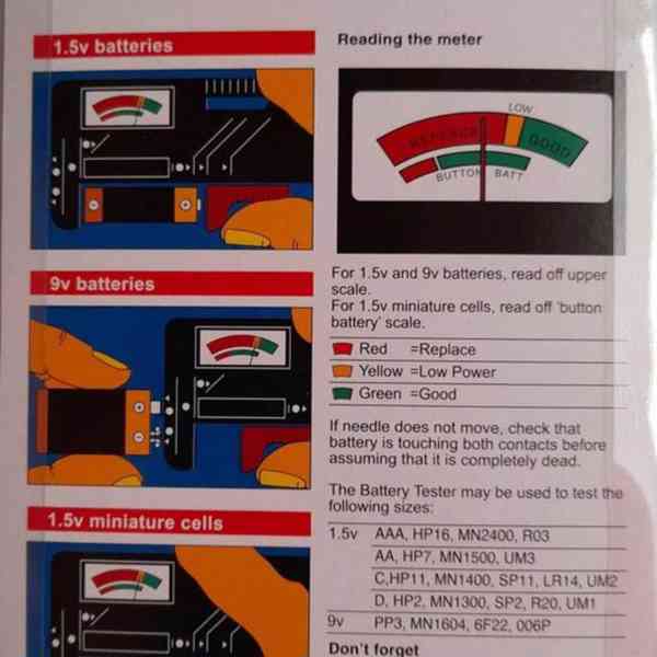Tester tužkových baterií - foto 2