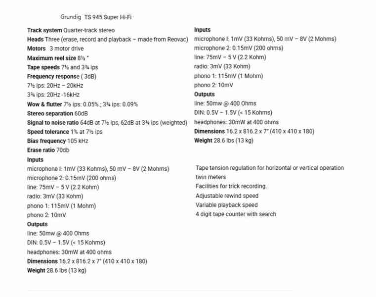 MAGNETOFON GRUNDIG TS 945 HIFI - foto 20