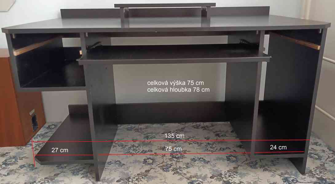 Stůl pro PC černý.  - foto 3