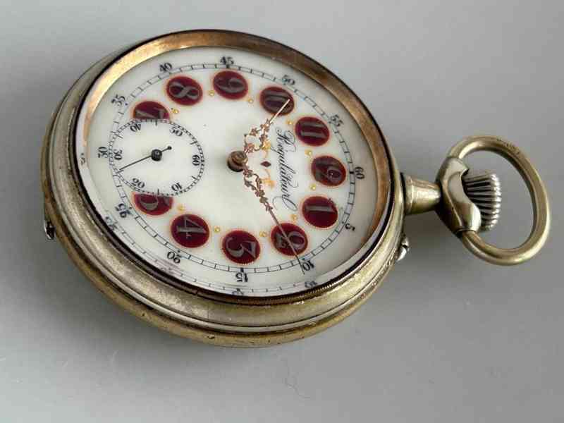 Velké 66 mm, 202 g těžké staré železniční hodinky s lokomoti - foto 11