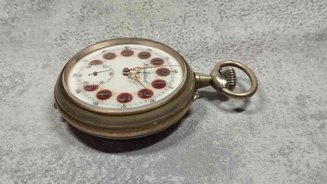 Velké 66 mm, 202 g těžké staré železniční hodinky s lokomoti - foto 15