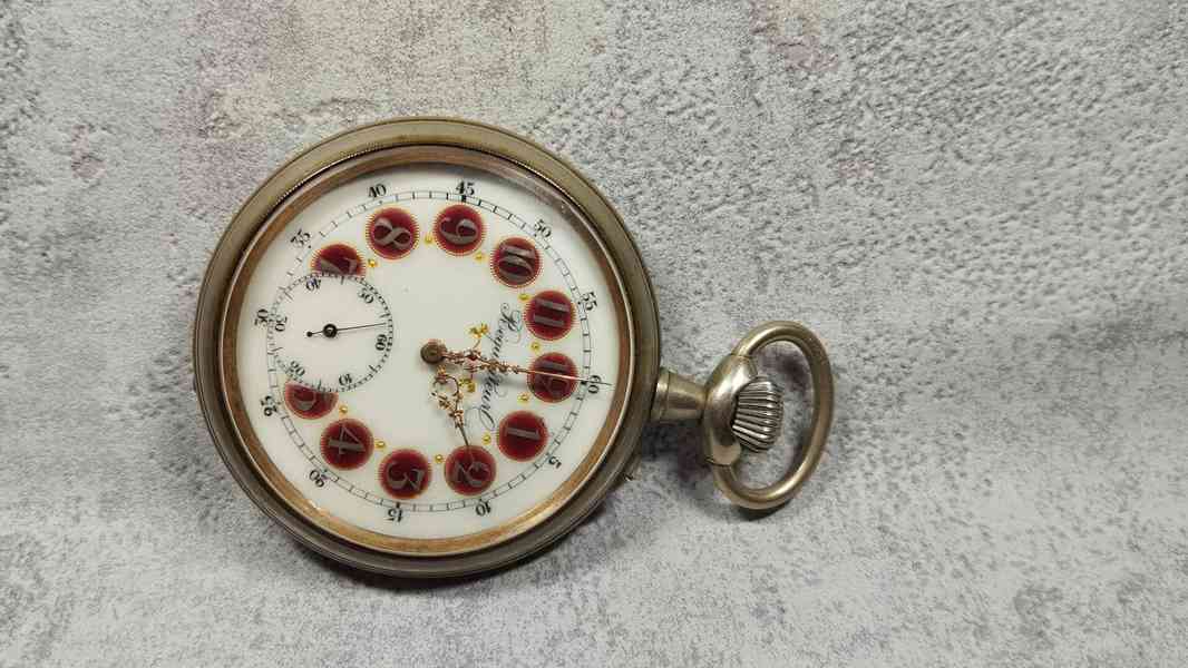 Velké 66 mm, 202 g těžké staré železniční hodinky s lokomoti - foto 4