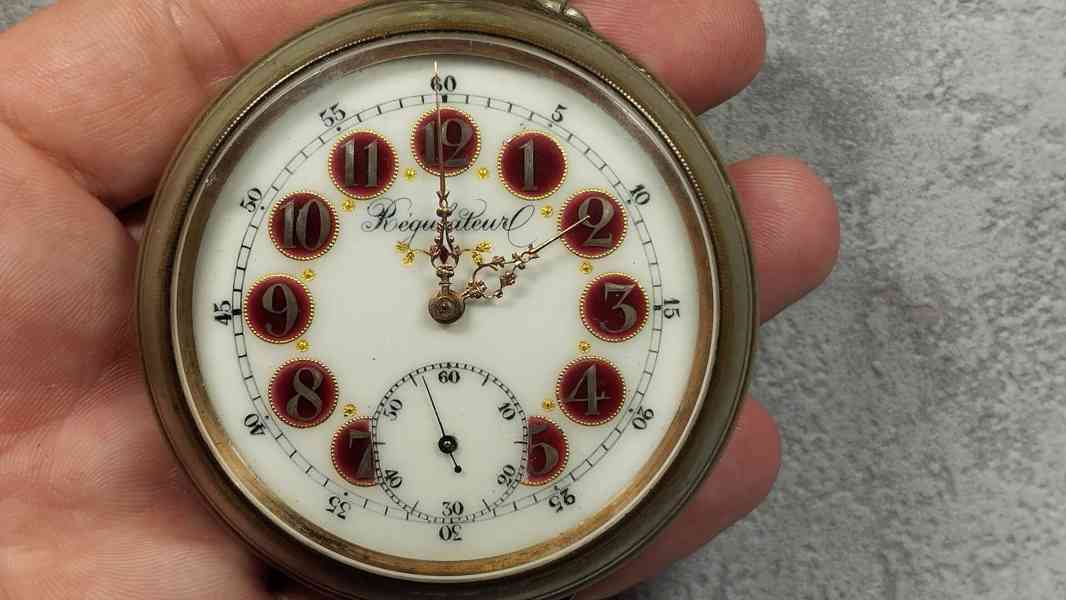 Velké 66 mm, 202 g těžké staré železniční hodinky s lokomoti - foto 18