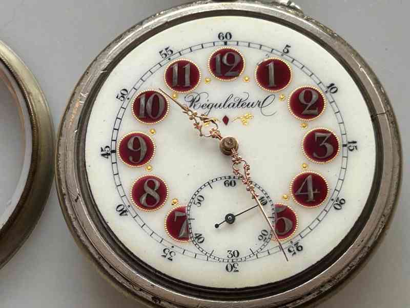 Velké 66 mm, 202 g těžké staré železniční hodinky s lokomoti - foto 6