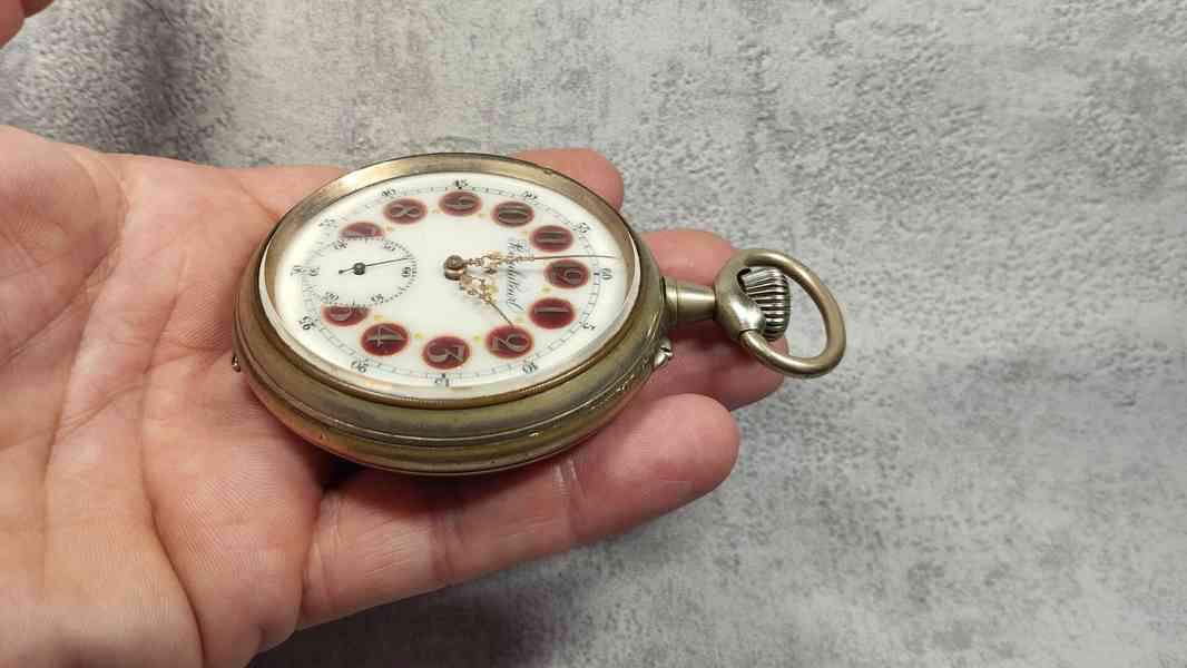 Velké 66 mm, 202 g těžké staré železniční hodinky s lokomoti - foto 2