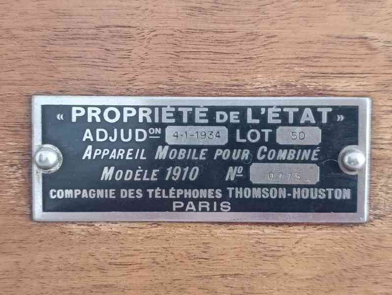 Starožitný francouzs. telefon 1910 Thomson-Houston - foto 4