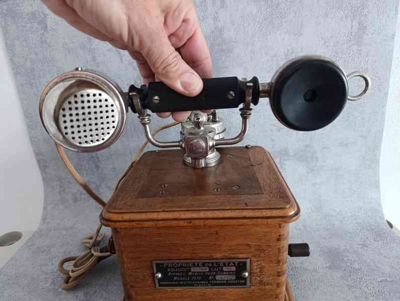 Starožitný francouzs. telefon 1910 Thomson-Houston - foto 8
