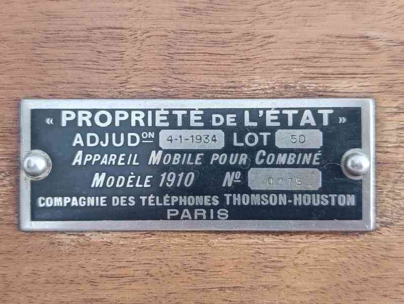 Starožitný francouzs. telefon 1910 Thomson-Houston - foto 3