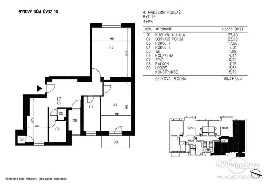 Prodej bytu 4+kk 88 m2 s balkonem a lodžií, Úvoz. - foto 4